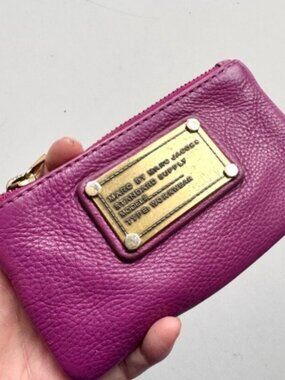 MARC BY MARC JACOBS Classic Q Orchid Purple Leather Coin Pouch Change Purse